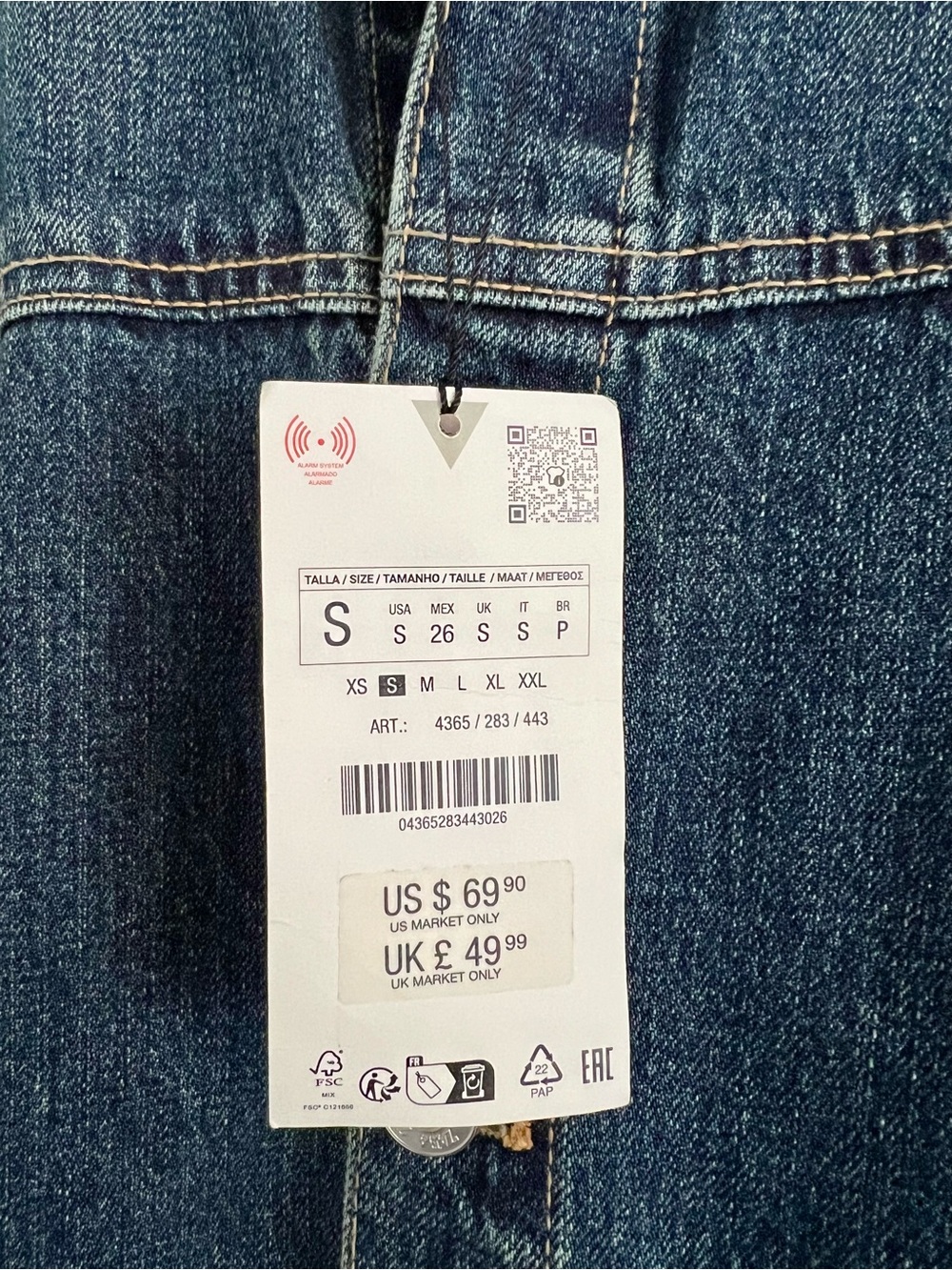 Zara NWT Denim Wide Leg Jumpsuit Size Small - Picture 4 of 7